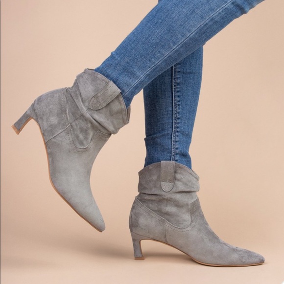 Mi.iM LOUIE Faux Suede Ankle Booties- GRAY - Picture 2 of 8